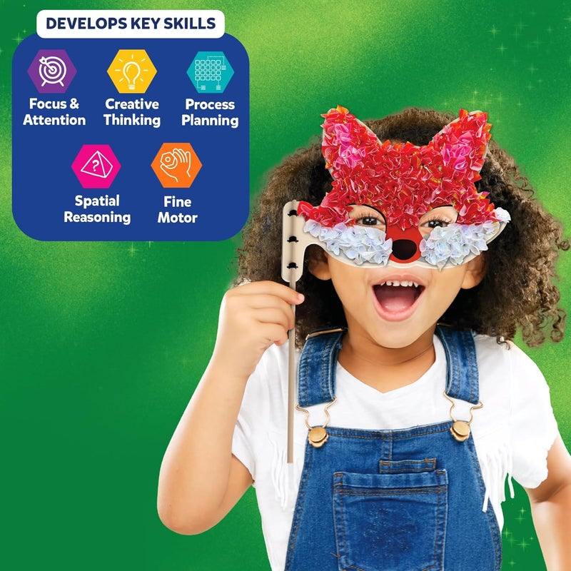Skillmatics Poke-in Art - Animal Masks, Mess-Free Fun for Kids, DIY Wood Craft Kits, Creative Activity, Gifts for Girls & Boys Ages 4, 5, 6, 7, 8, 9 - Image 5